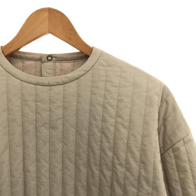 6 (ROKU)(ロク)の6(ROKU) / ロク | STRIPE QUILTING PULLOVER ストライプ キルティング プルオーバー カットソー | アイボリー | レディース レディースのトップス(トレーナー/スウェット)の商品写真