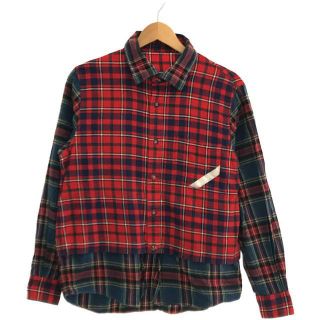 PHINGERIN / フィンガリン | コットン レイヤード チェック シャツ | S | レッド | メンズ(Tシャツ/カットソー(七分/長袖))