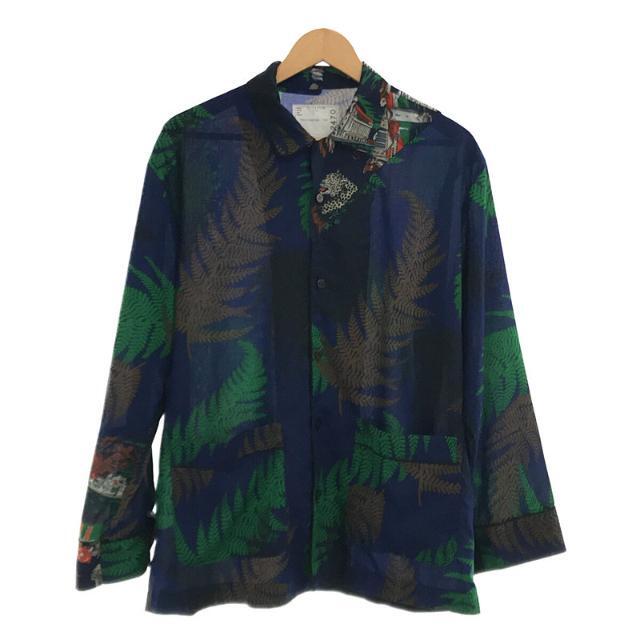 sacai / サカイ | 2021SS | Archive Print Mix Shirt アーカイブ プリント ミックス オープンカラー シャツ  | 2 | ネイビー | メンズ | フリマアプリ ラクマ