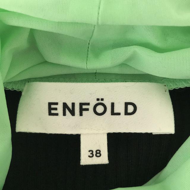 ENFOLD(エンフォルド)のENFOLD / エンフォルド | 2021AW | シアー タートル PULLOVER コットン 袖 レイヤード ロングスリーブ リブ カットソー | 38 | ブラック | レディース レディースのトップス(Tシャツ(長袖/七分))の商品写真