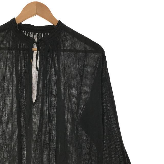 nest Robe(ネストローブ)のnest robe / ネストローブ | コットンリネン スキッパーブラウス チュニック | ブラック | レディース レディースのトップス(チュニック)の商品写真