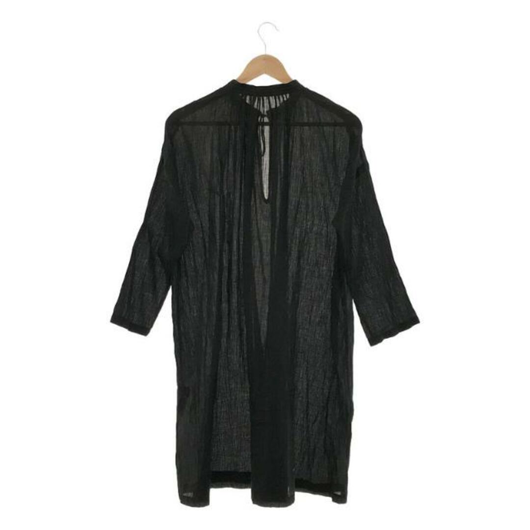 nest Robe(ネストローブ)のnest robe / ネストローブ | コットンリネン スキッパーブラウス チュニック | ブラック | レディース レディースのトップス(チュニック)の商品写真