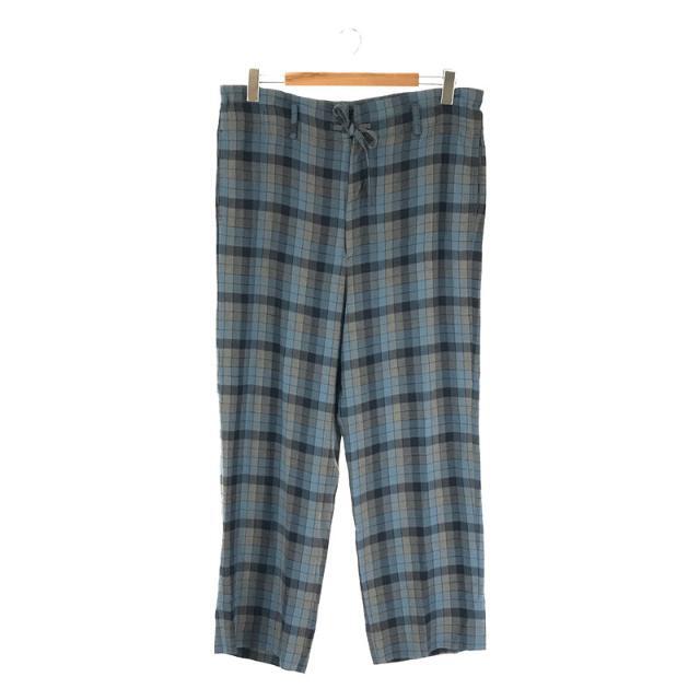 【美品】  YOKE / ヨーク | WIDE PAJAMA PANTS CHECK チェック ワイド イージー スラックス パンツ | M | ブルー | メンズメンズ