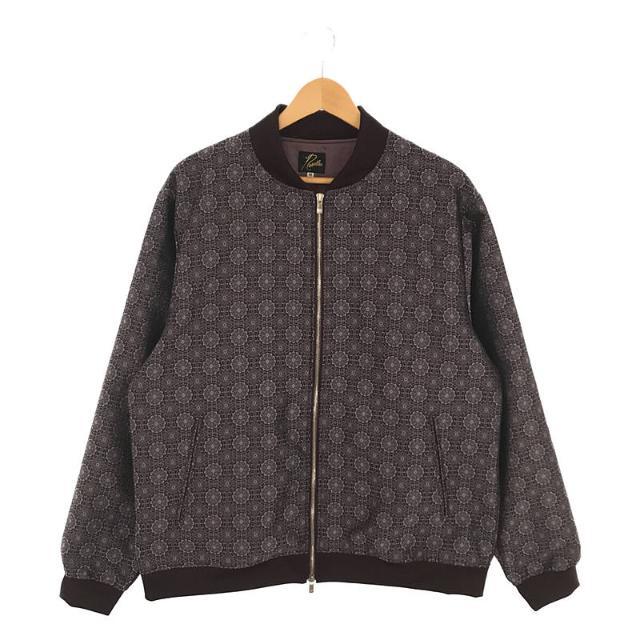 Needles(ニードルス)の【美品】  Needles / ニードルス | 2022SS B.B.Jacket Poly Fine Pattern Jq ファインパターン ジャガード ベースボール ジャケット ブルゾン | M | パープル | メンズ メンズのジャケット/アウター(その他)の商品写真