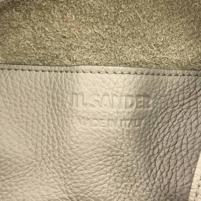 Jil Sander(ジルサンダー)の【美品】  JIL SANDER / ジルサンダー | イタリア製 2way ショルダー付き レザー トート バッグ 保存袋有 ユニセックス | ライトグレー | メンズ メンズのバッグ(トートバッグ)の商品写真