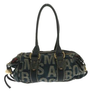 マークジェイコブス(MARC JACOBS)のMARC JACOBS / マークジェイコブス | デニム レザー 切替 ロゴ 総柄 ハンド バッグ | インディゴ | レディース(ハンドバッグ)