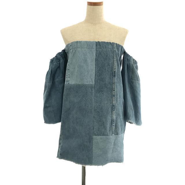 【美品】 MALION vintage / マリオンヴィンテージ | 2018AW | off-shoulder denim パッチワーク リメイク オフショルダー デニム 変形 チュニック | F | ASSORT | レディースのサムネイル