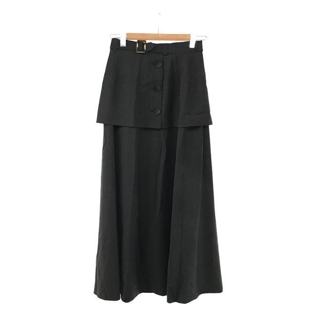 【美品】  MIKAGE SHIN / ミカゲシン | 2022 Button Layered Trench Long Skirt レイヤード トレンチ ロング スカート | 2 | グレー | レディース