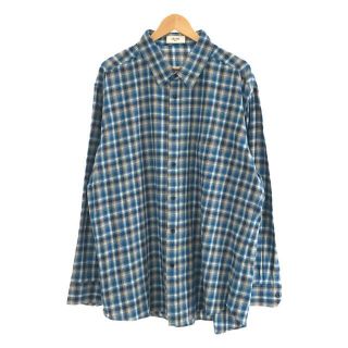 セリーヌ(celine)の【美品】  CELINE / セリーヌ | 2021SS | Loose Shirt In Checked Cotton コットン ルーズチェックシャツ | 42 | ブルー | メンズ(Tシャツ/カットソー(七分/長袖))