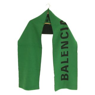 【美品】BALENCIAGA　リバーシブル　マフラー　ブラック×グレー　ウール