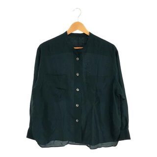 マーガレットハウエル(MARGARET HOWELL)の【美品】  MARGARET HOWELL / マーガレットハウエル | 2022AW silk シルク 100％ バンドカラー シャツ ブラウス | 1 | グリーン | レディース(シャツ/ブラウス(長袖/七分))