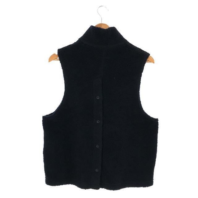 Engineered Garments / エンジニアドガーメンツ | 2022AW | High Mock Knit Vest - Wool  Poly Shaggy Knit モックネック バック オープン シャギー ボア フリース ベスト | XS | ネイビー | メンズ