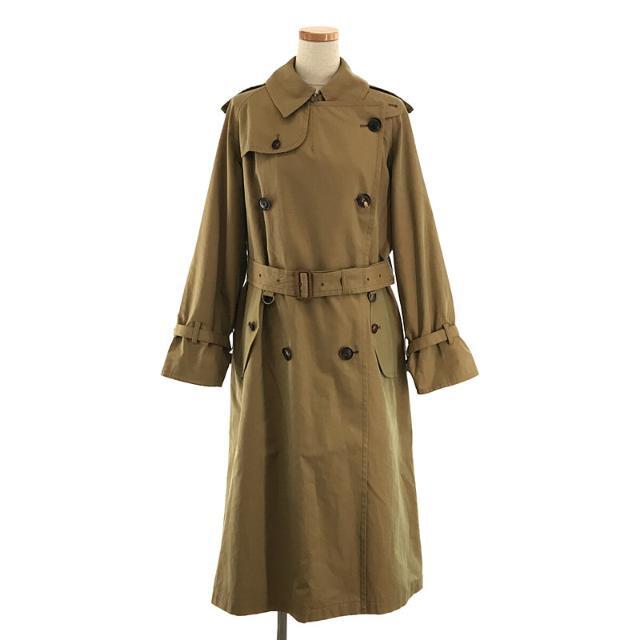 AURALEE(オーラリー)のAURALEE / オーラリー | FINX CHAMBRAY BIG TRENCH COAT フィンクス シャンブレー ビッグ トレンチ コート ベルト・チンストラップ付き | 0 | ベージュ | レディース レディースのジャケット/アウター(その他)の商品写真