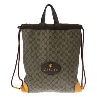 グッチ(Gucci)のGUCCI / グッチ | 473872 イタリア製 2way GGスプリーム ドローストリング トート バックパック リュック ユニセックス 保存袋有 | ‐ | ブラウン | レディース(リュック/バックパック)