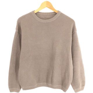 クレプスキュール(crépuscule )のCrepuscule / クレプスキュール | Moss Stitch L/S Knit コットン 鹿の子編み ワイド シルエット クルーネック ニット | F | グレー | レディース(ニット/セーター)