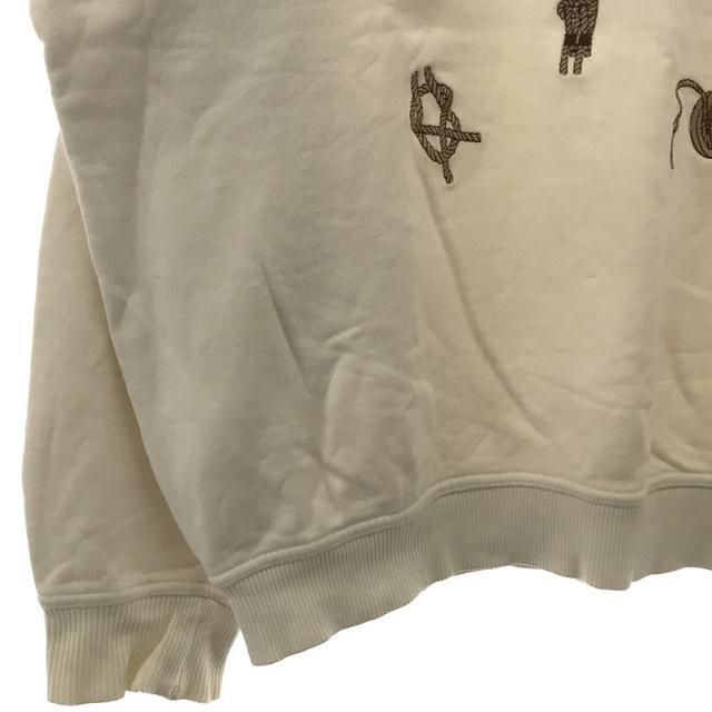 RALPH LAUREN / ラルフローレン | 1980s | 80s VINTAGE ヴィンテージ CHAPS Ralph Lauren ロープ 錠 ロゴ 刺繍 クルーネック スウェット トレーナー | 2L | ホワイト | メンズ