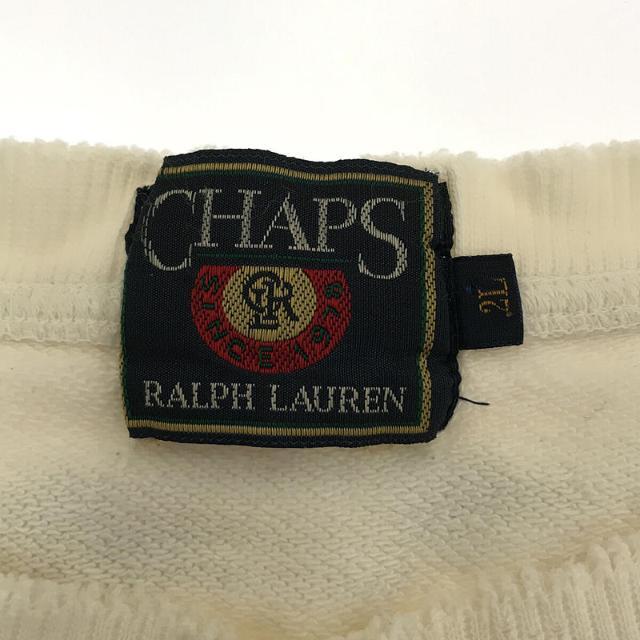 RALPH LAUREN / ラルフローレン | 1980s | 80s VINTAGE ヴィンテージ CHAPS Ralph Lauren ロープ 錠 ロゴ 刺繍 クルーネック スウェット トレーナー | 2L | ホワイト | メンズ