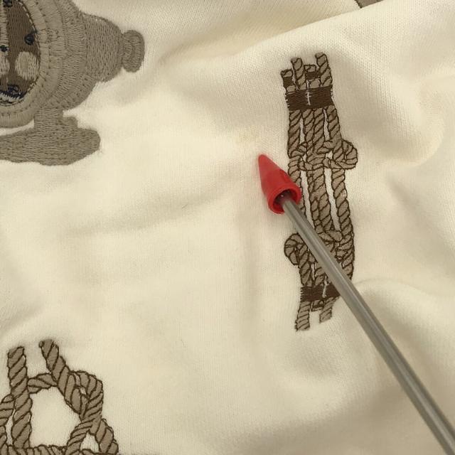 RALPH LAUREN / ラルフローレン | 1980s | 80s VINTAGE ヴィンテージ CHAPS Ralph Lauren ロープ 錠 ロゴ 刺繍 クルーネック スウェット トレーナー | 2L | ホワイト | メンズ