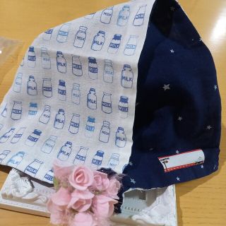 929.ふわふわ優しい4重ガーゼ キッズ用☆タオル　お名前タグ付き(ハンカチ/バンダナ)