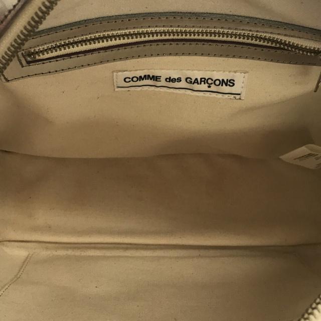 COMME des GARCONS / コムデギャルソン | 青山 台形 牛革 レザー ハンド トート ステア バッグ 保存袋有 | ‐ | シルバー | レディース