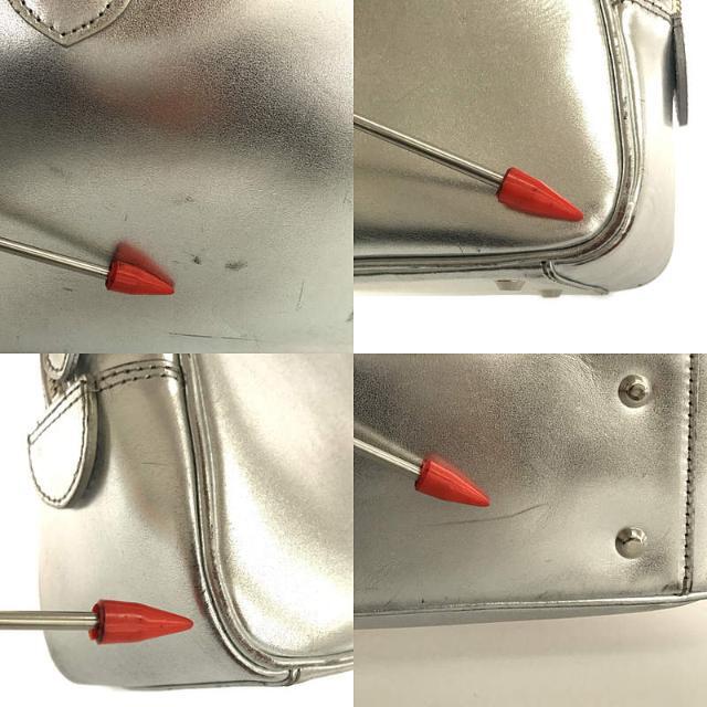 COMME des GARCONS / コムデギャルソン | 青山 台形 牛革 レザー ハンド トート ステア バッグ 保存袋有 | ‐ | シルバー | レディース