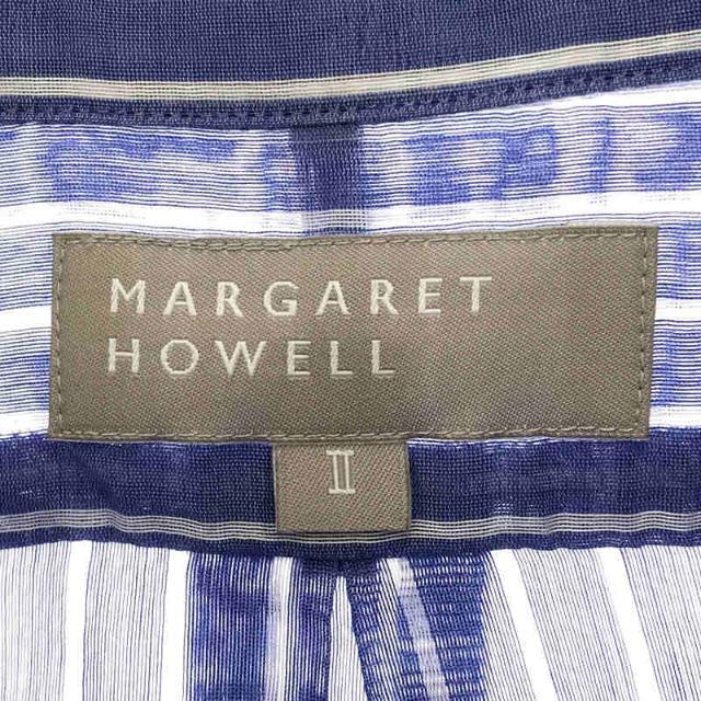 MARGARET HOWELL(マーガレットハウエル)のMARGARET HOWELL / マーガレットハウエル | コットン シルク シアー ストライプ ノースリーブ シャツ ブラウス | 2 | ブルー | レディース レディースのトップス(シャツ/ブラウス(半袖/袖なし))の商品写真