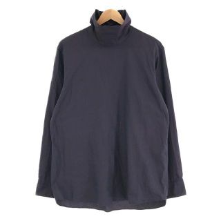 ミロック(Milok)のMilok / ミロック | × Amanojak アマノジャク 別注 コットン ヘリンボーン ツイル バック オープン ハイネック シャツ | L | ネイビー | メンズ(Tシャツ/カットソー(七分/長袖))