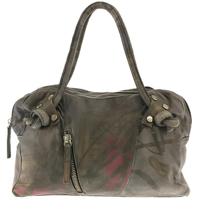 COLLECTION PRIVEE? / コレクションプリヴェ | LUX リュクス レザー 総柄 プリント スクエア トート バッグ | グレー | レディース | フリマアプリ ラクマ