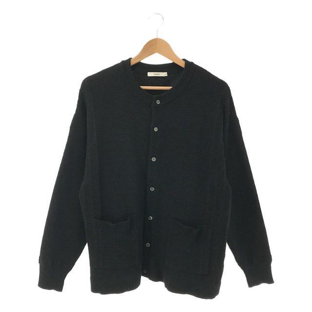 YASHIKI / ヤシキ | Hisetu Cardigan コットン ニット クルーネック ワッフル カーディガン | 1 | BLACK | メンズ