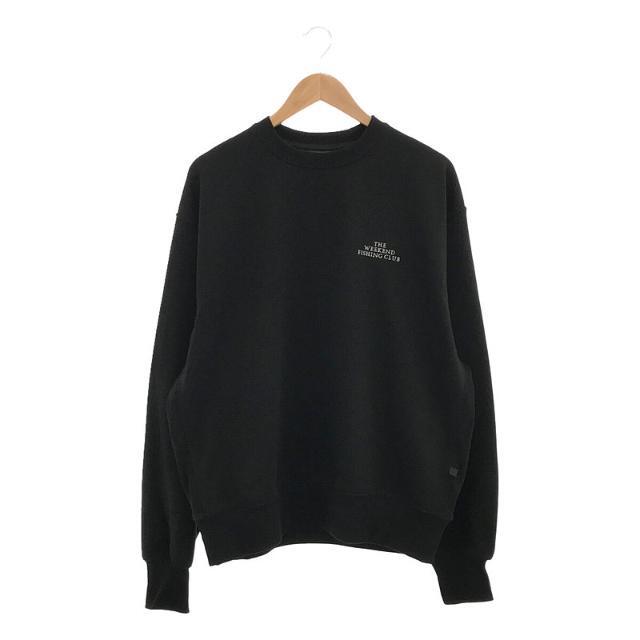 【美品】  DAIWA PIER39 / ダイワピアサーティンナイン | WEEKEND ウィークエンド コラボ 別注 THE WEEKEND FISHING CLUB Tech Sweat Crew ビッグシルエット ロゴ スウェット プルオーバー | S | BLACK | メンズスウェット