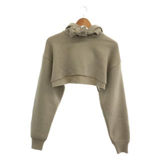 タン(THANN)のTAN / タン | BOILED SHORT HOODIE ウールブレンド ショートニット フーディ | F | ライトグレー | レディース(ニット/セーター)