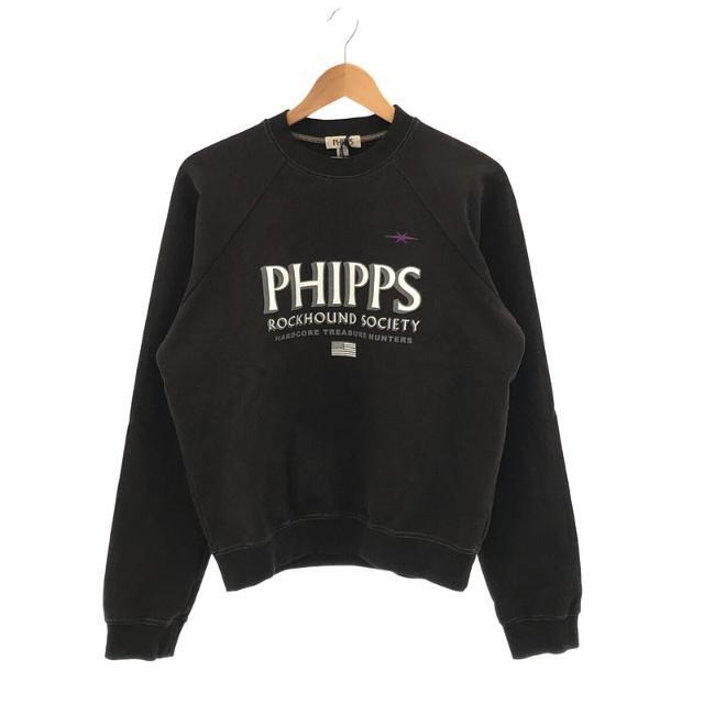 【美品】  PHIPPS / フィップス | ROCKHOUND SWEAT SHIRT ロゴ プリント 刺繍 スウェット トレーナー | L | ダークブラウン | メンズ