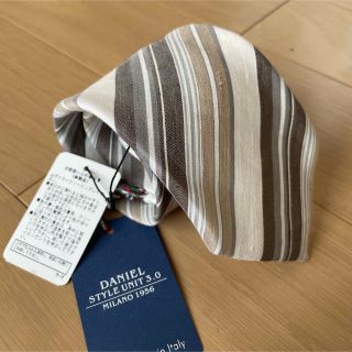 ビームス(BEAMS)のビームスで購入ダニエルDaniel リネン混シルクネクタイ新品ブラウン(ネクタイ)