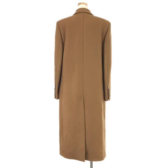 【美品】 CELINE / セリーヌ | ウール カシミヤ メルトン ピークドラペル ダブルブレスト ロング チェスター コート ハンガー付き | 36 | キャメル | レディース