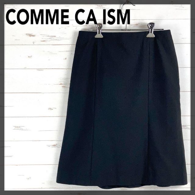 COMME CA ISM(コムサイズム)のCOMMECAISM コムサイズム ひざ丈スカート ストライプ M ブラック レディースのスカート(ひざ丈スカート)の商品写真