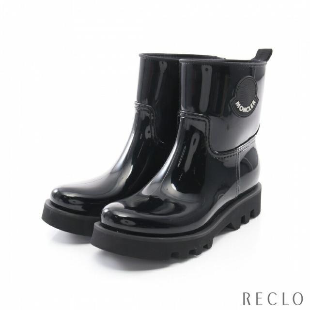 品質が完璧 - MONCLER GINETTE ブラック ラバー レインシューズ レイン
