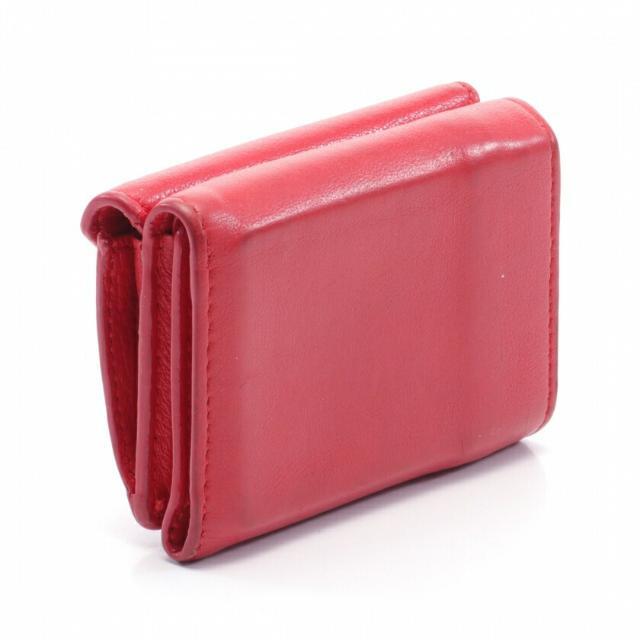 バレンシアガ ペーパー ミニウォレット 三つ折り財布 レザー レッド