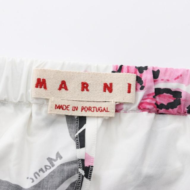 Marni(マルニ)の ドローストリング ワイドパンツ 花柄 ホワイト マルチカラー レディースのパンツ(その他)の商品写真