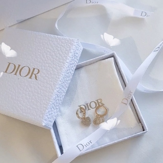 クリスチャンディオール トライバル アムール ハート ドット ピアス ゴールド レッド 赤 E1443TRILQ_D516 Christian Dior（新品・未使用品）