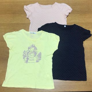 ユニクロ(UNIQLO)の女の子　130 ユニクロ、無印　カットソー　3枚組(Tシャツ/カットソー)