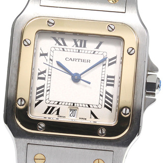 Cartier - カルティエ CARTIER W20011C4 サントスガルベ LM YGコンビ デイト クォーツ メンズ _752398