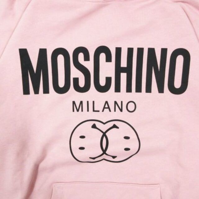 極美品 モスキーノ MOSCHINO MILANO プリント スウェット パーカ