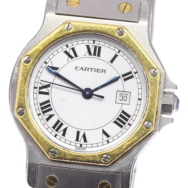 Cartier - カルティエ CARTIER サントスオクタゴンLM YGベゼル 自動巻き メンズ _749766