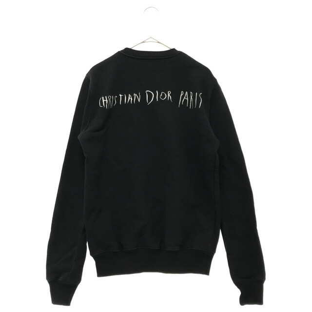 DIOR ディオール 19AW×Raymond Pettibon Embroidery Crewneck Sweatshirts レイモンド・ペティボン 刺繍ロゴクルーネックスウェットシャツ トレーナー ブラック 943J612E0531