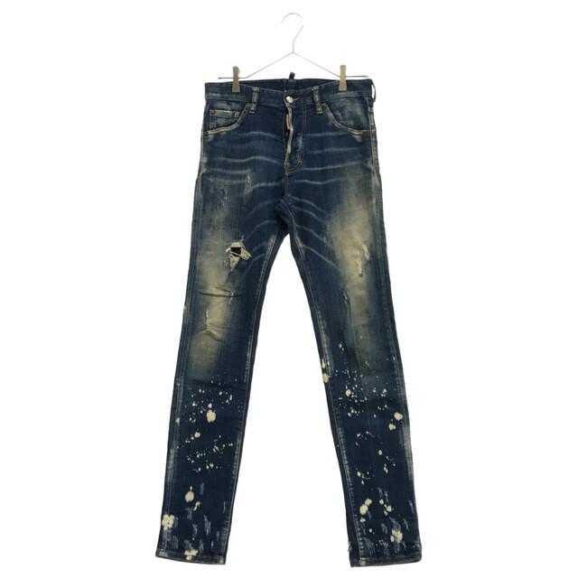 DSQUARED2 ディースクエアード 19SS COOL GUY CROPPED JEAN S71LB0600 S30342 クールガイクロップドジーンズ スプラッシュブリーチダメージ加工デニムパンツ インディゴブルー