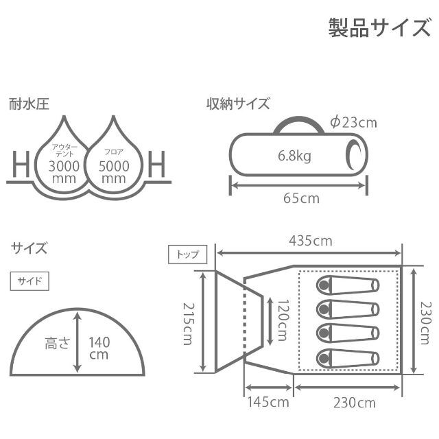 【色: ブラック】DODディーオーディー ライダーズタンデムテント 2-3人用