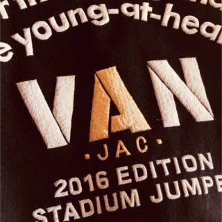 人気色 J7041 美品 VAN JAC バックアーチロゴ シャツジャケット 紺 L