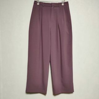 クラネ(CLANE)のCLANE BASIC TUCK PANTS サイズ2 タックワイド パンツ パープル レディース クラネ【中古】3-0511G∞(その他)