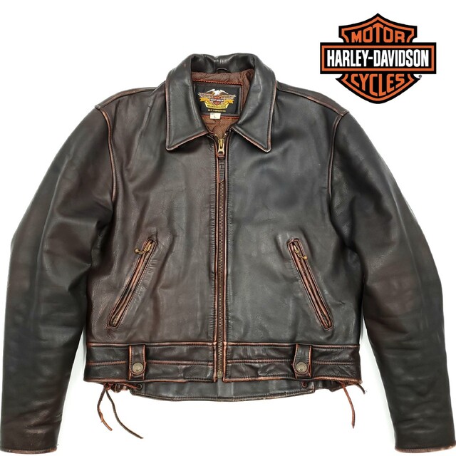 オンラインストア販売店 茶芯肉厚牛革◇HARLEY-DAVIDSON◇レザー