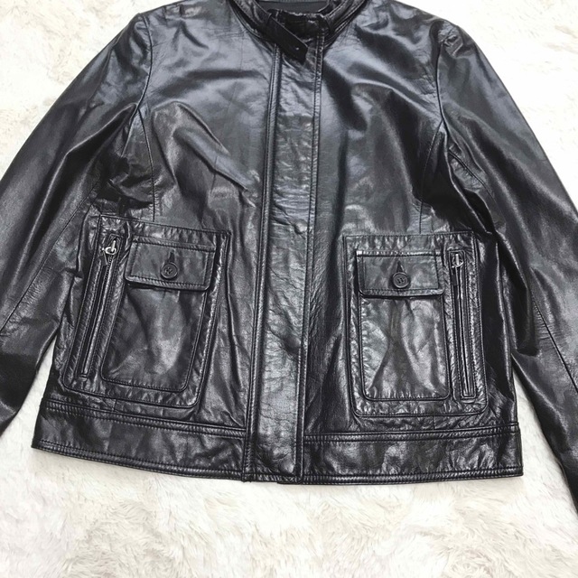フラワーオブライフ 美品 Theory シングル レザージャケット